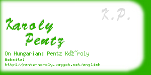 karoly pentz business card